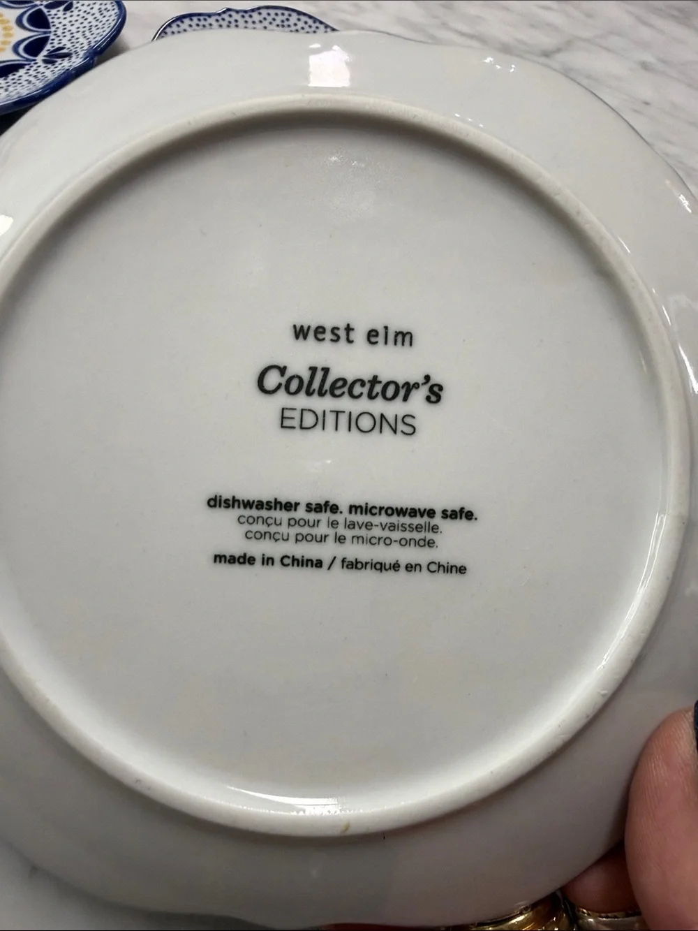 West Elm | Collector's Edition Talavera Canape Plate Set of 4 in Blue Floral